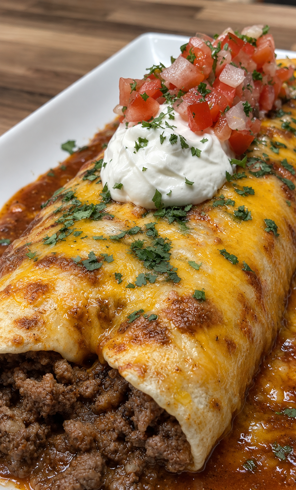 Easy Beef & Cheese Enchiladas