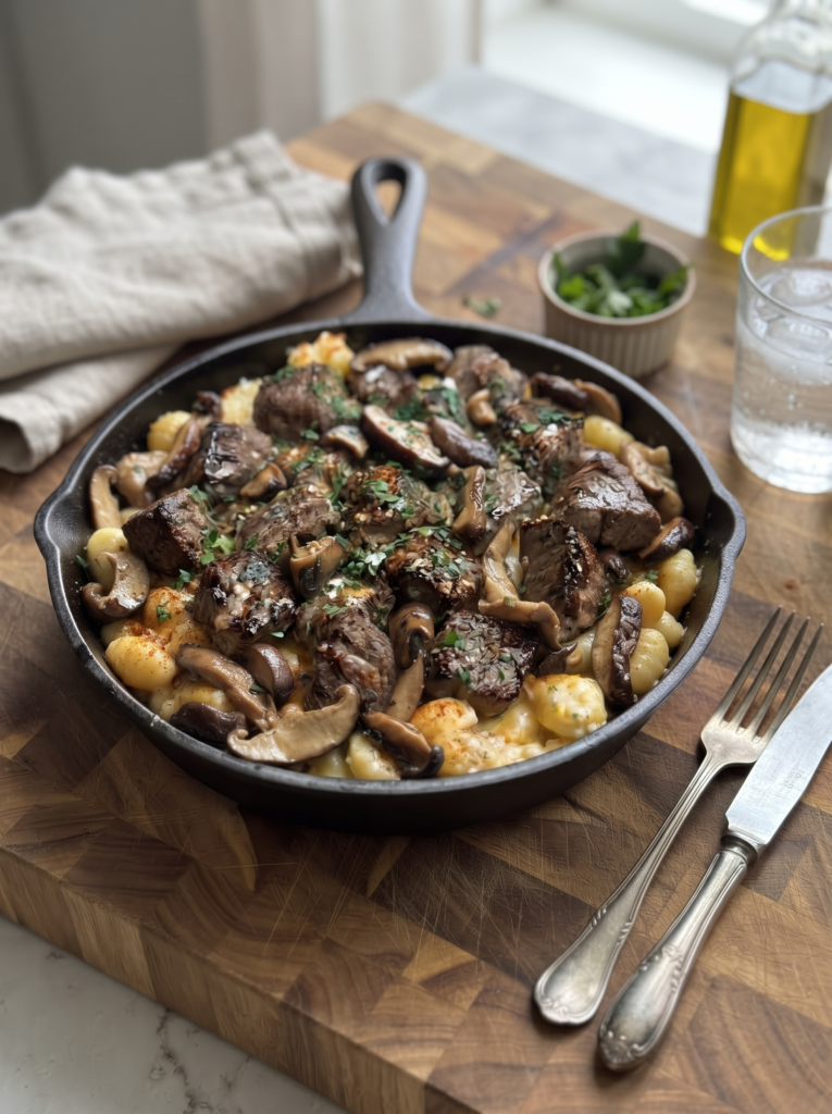 Creamy Steak Mushroom Pasta