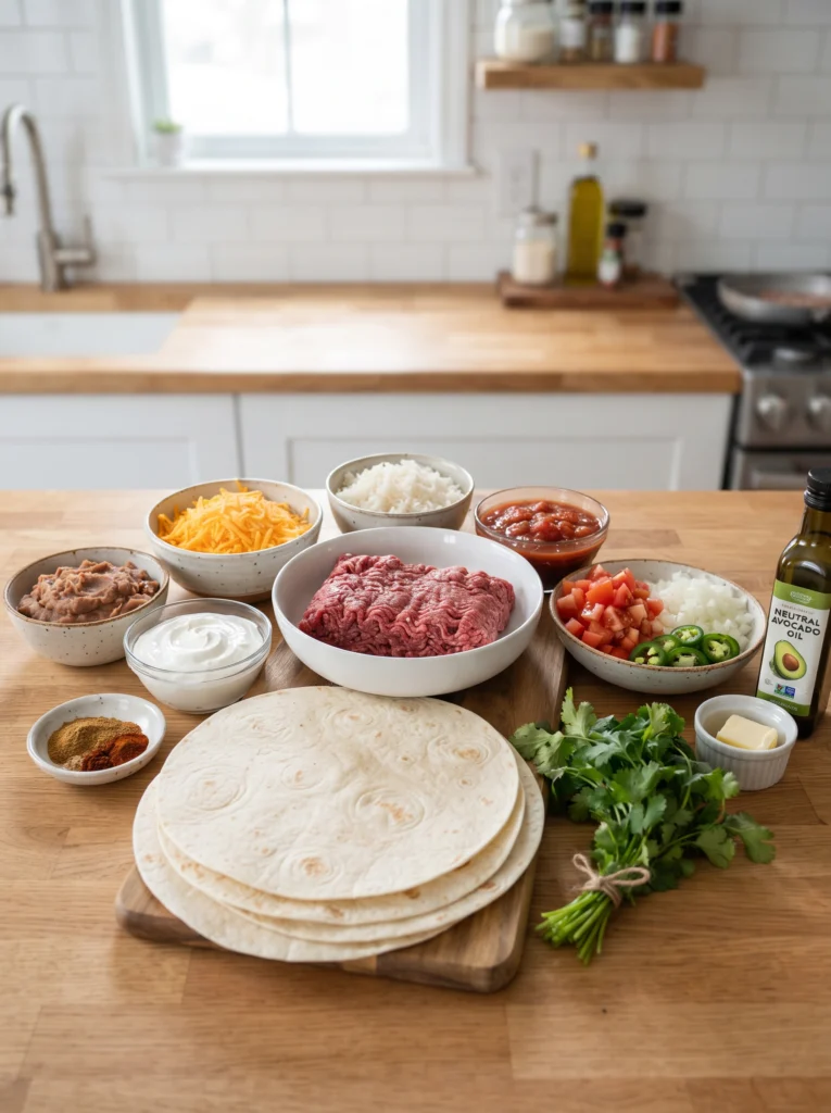 Grilled Cheese Beef Burrito