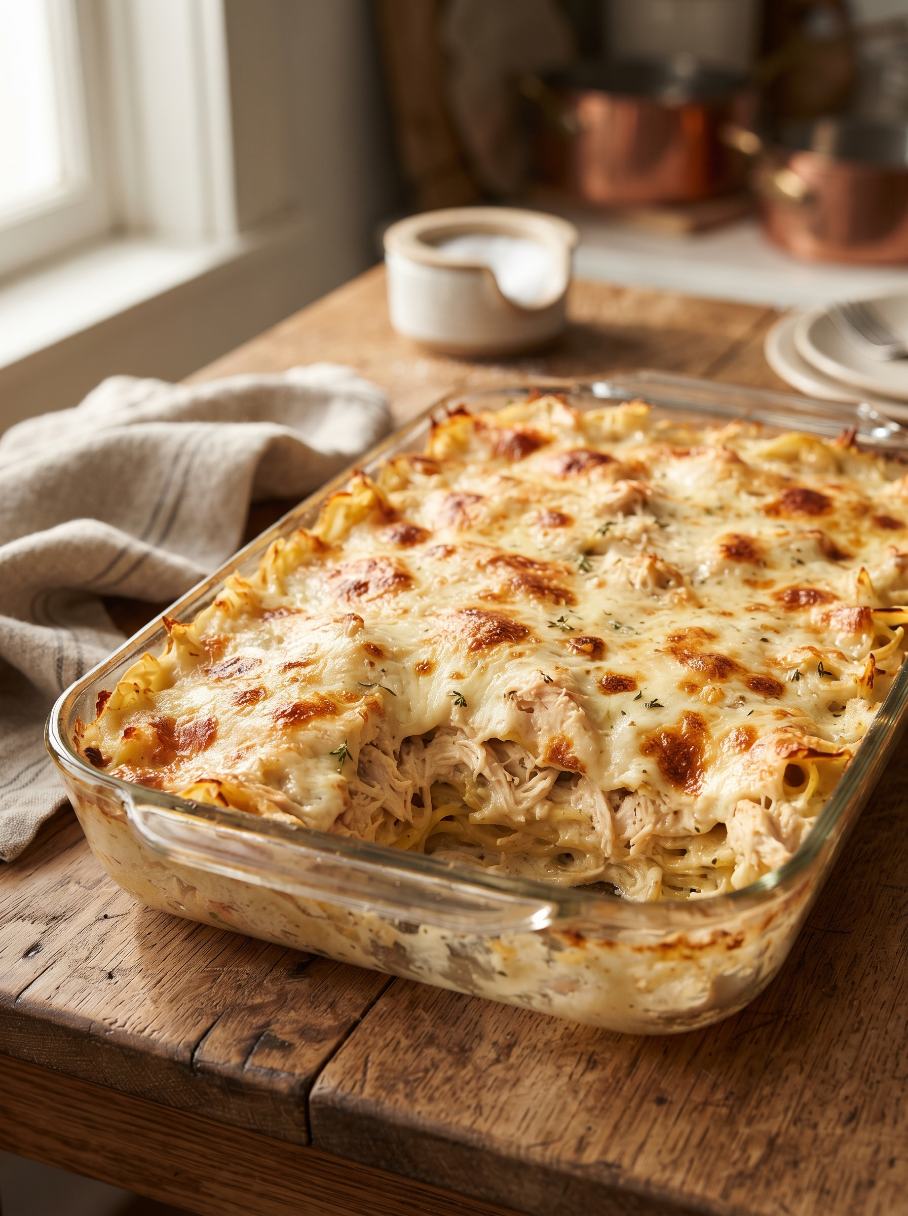Chicken Spaghetti Lasagna Bake