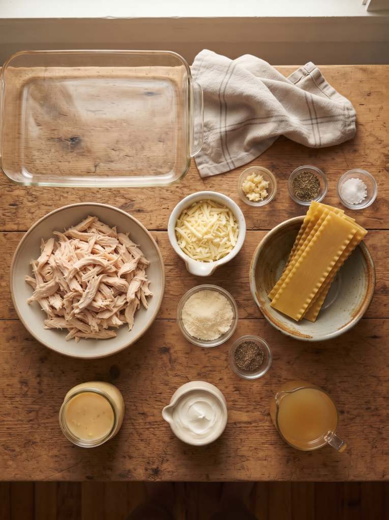 Chicken Spaghetti Lasagna Bake