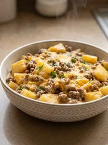 Crockpot Creamy Beef and Potato Taco Bowls