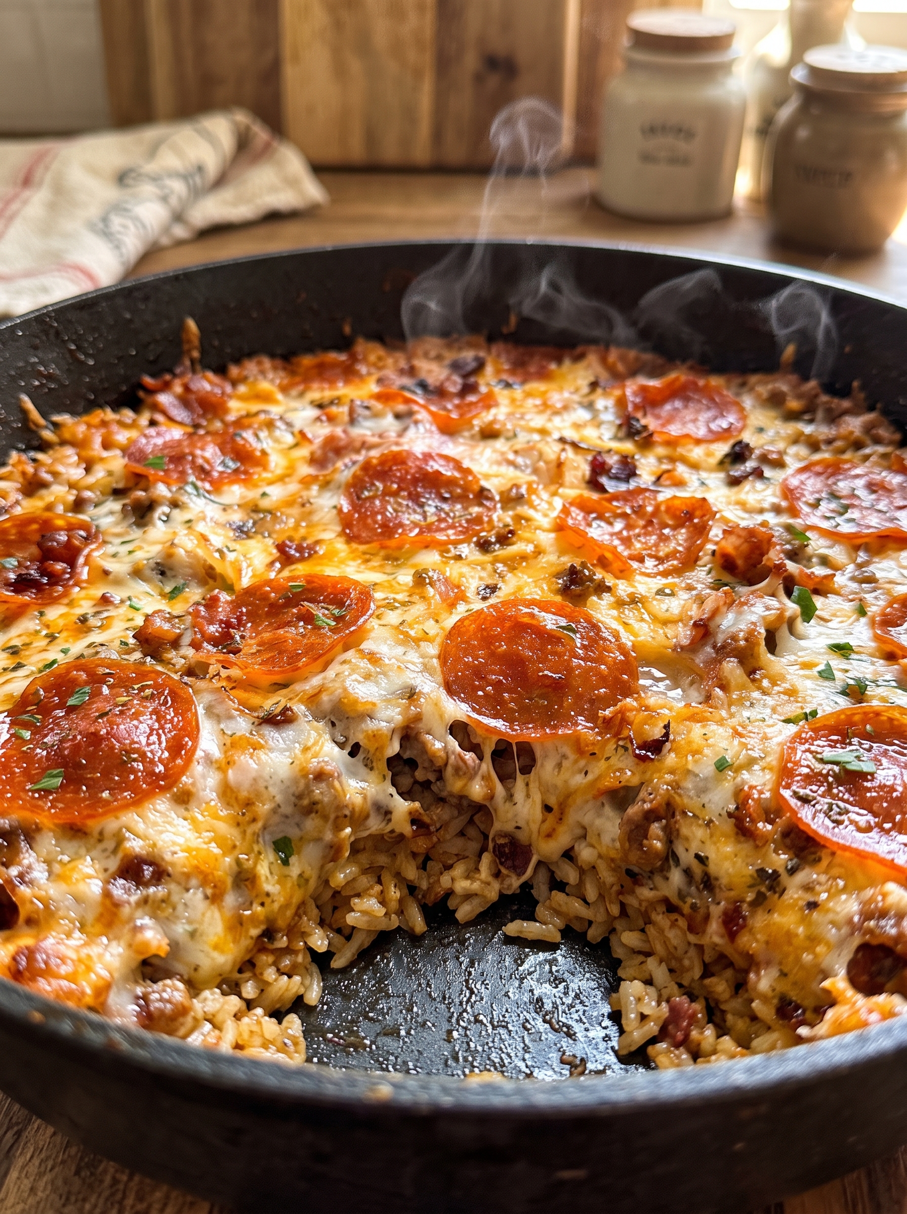 Meat Lovers Pizza Rice Skillet