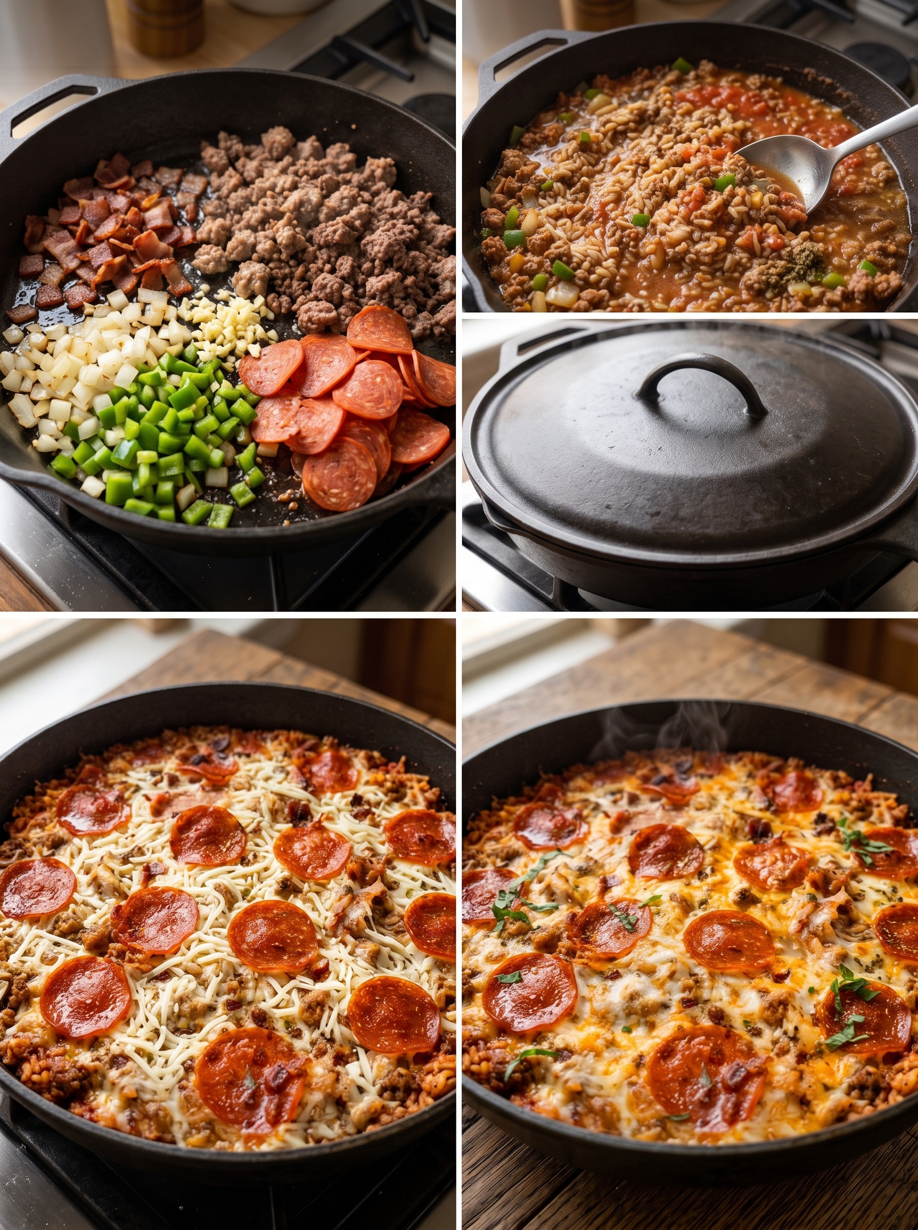 Meat Lovers Pizza Rice Skillet
