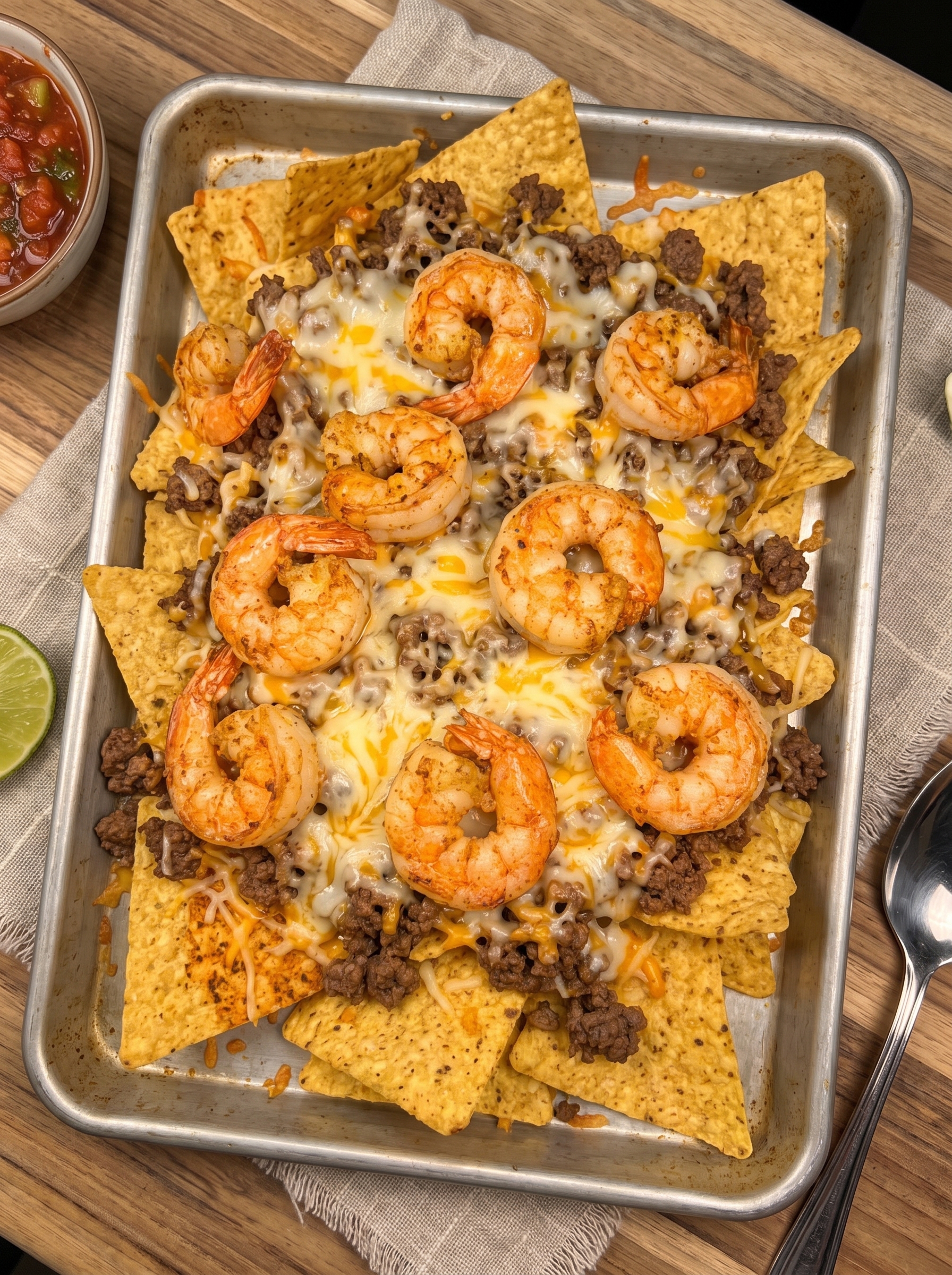Loaded Shrimp & Beef Nachos