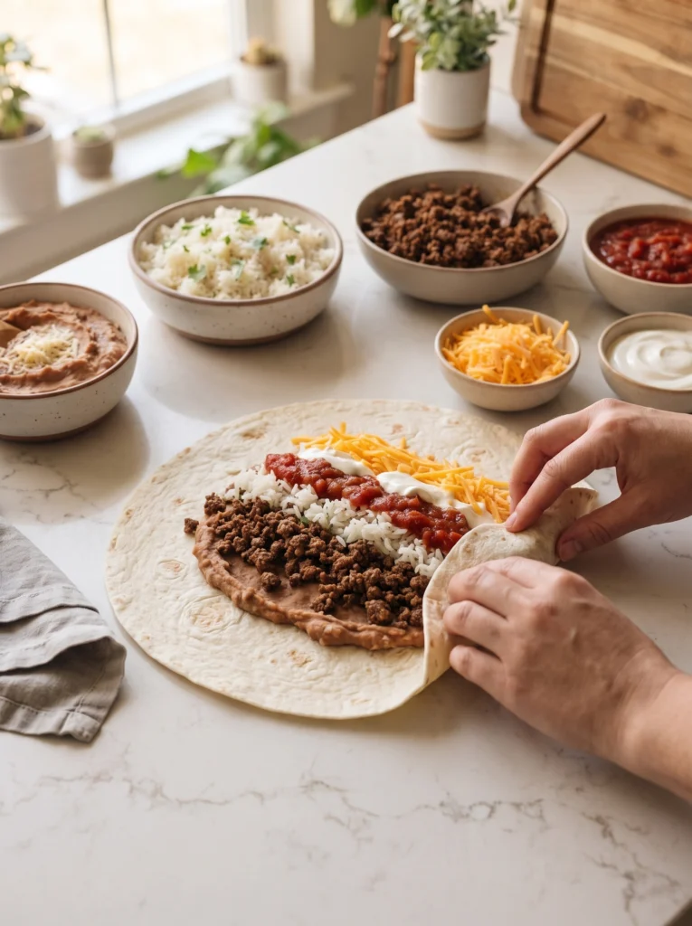 Grilled Cheese Beef Burrito