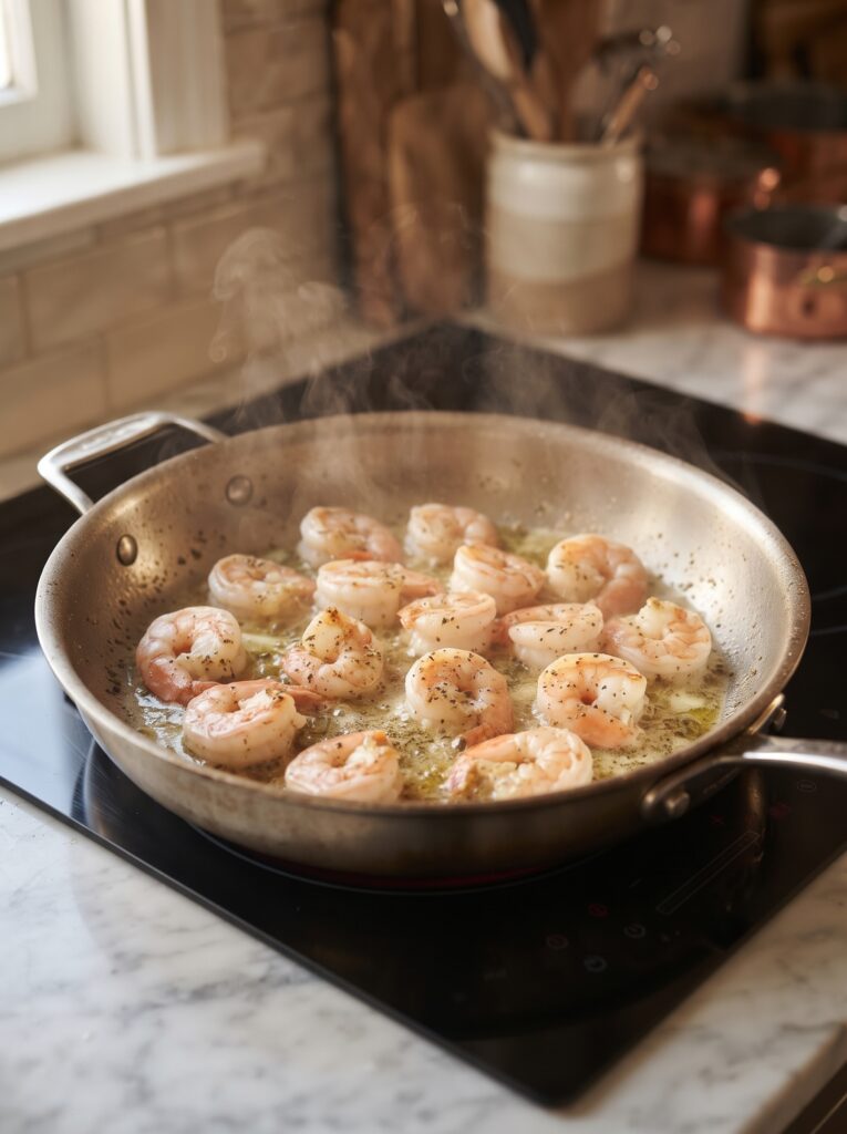 Creamy Garlic Shrimp & Penne
