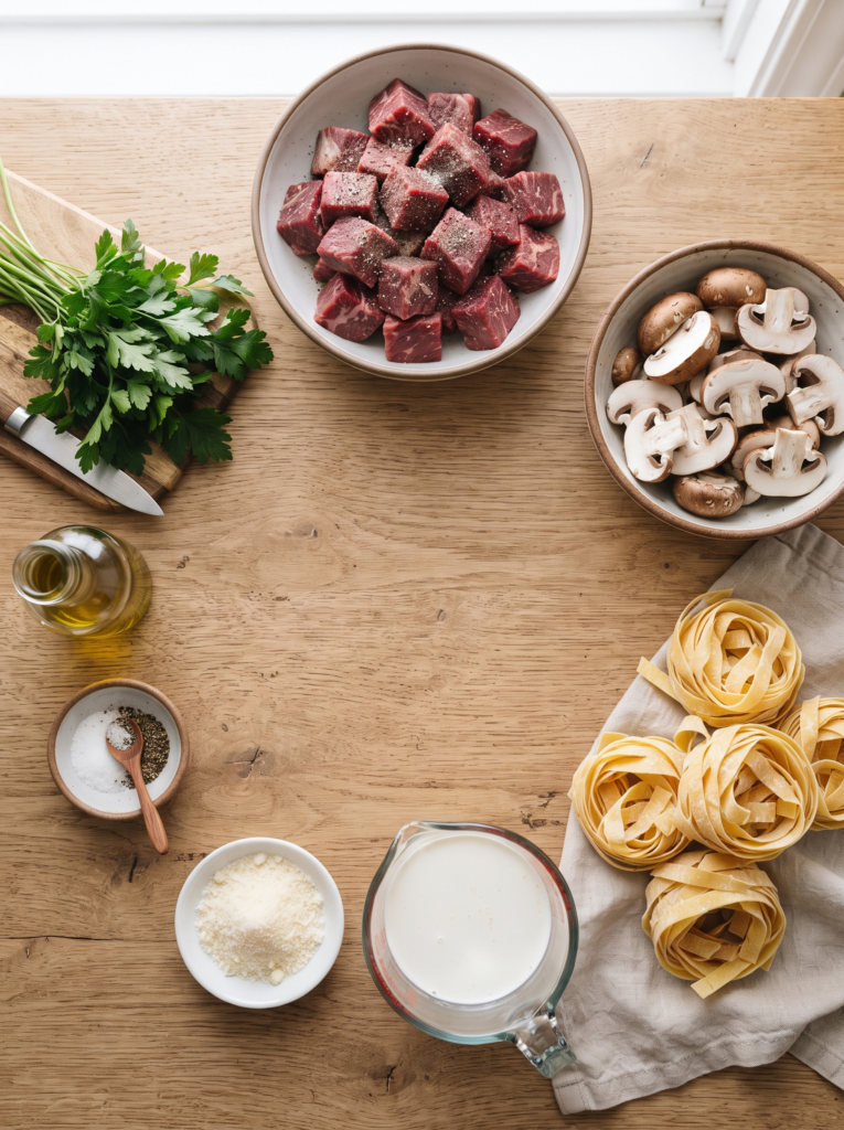 Creamy Steak Mushroom Pasta
