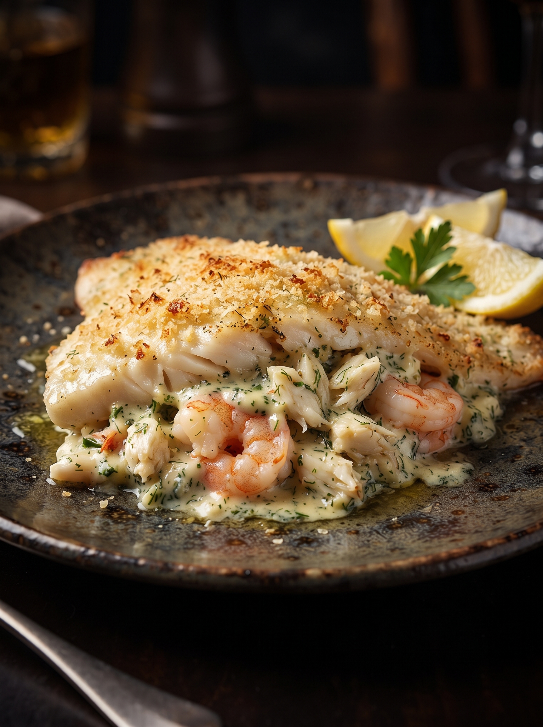 Shrimp & Crab Stuffed Flounder