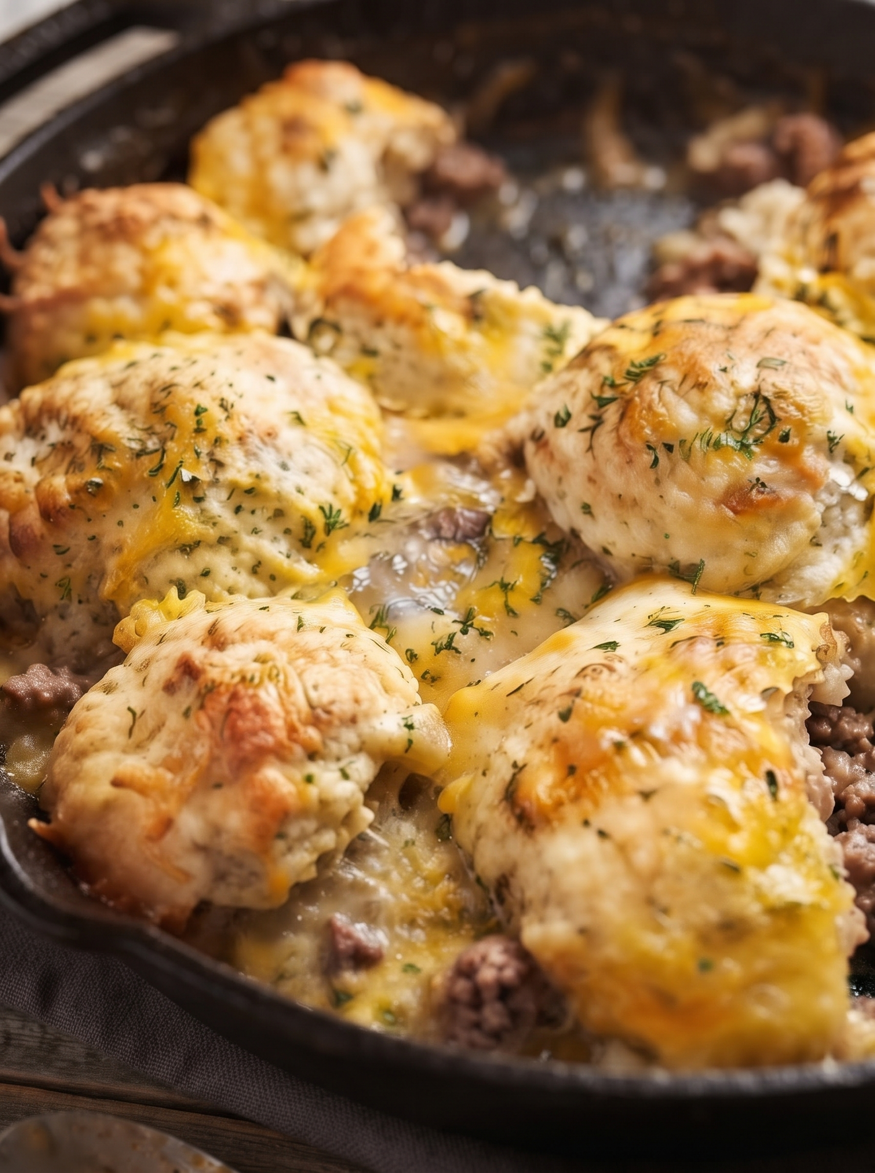 Cheddar Bay Hamburger Casserole