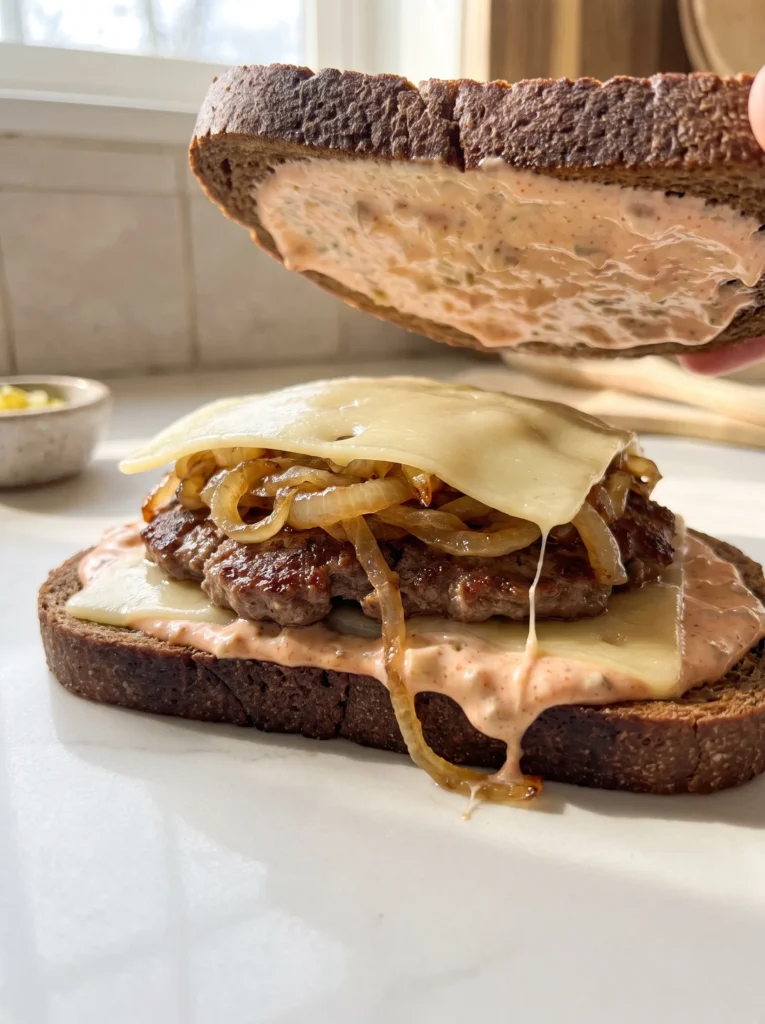 Smashing Patty Melts with Signature Sauce