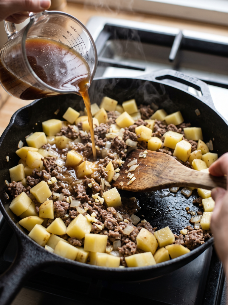 Ground Beef and Potatoes Skillet