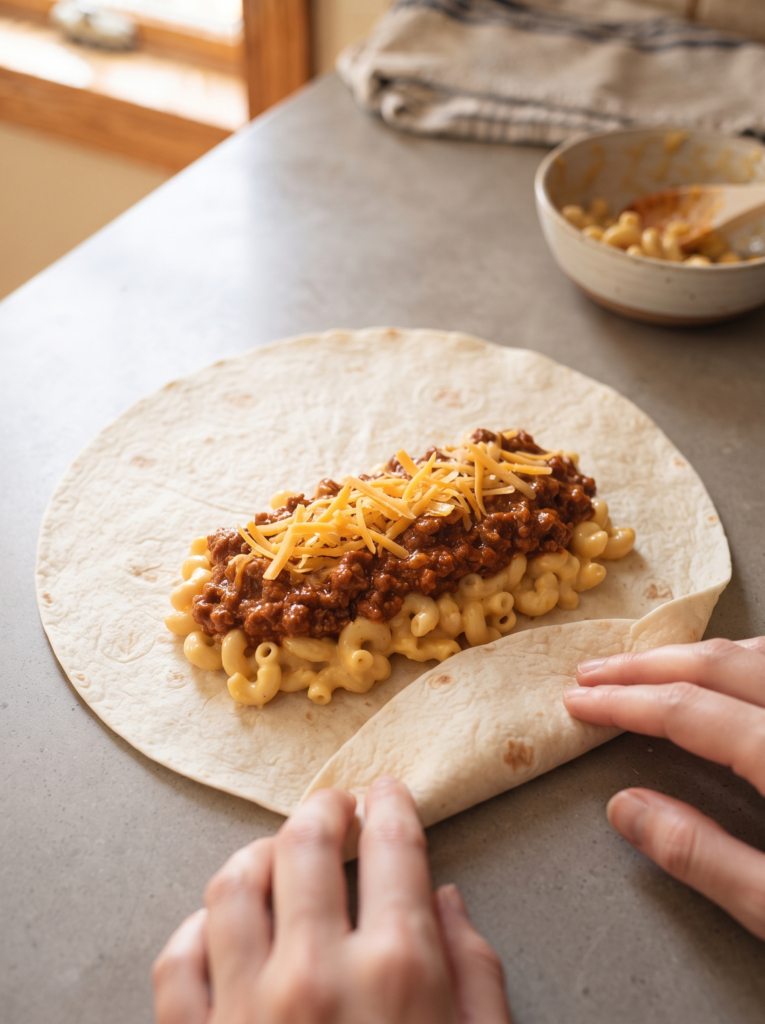 Sloppy Joe Mac & Cheese Wrap