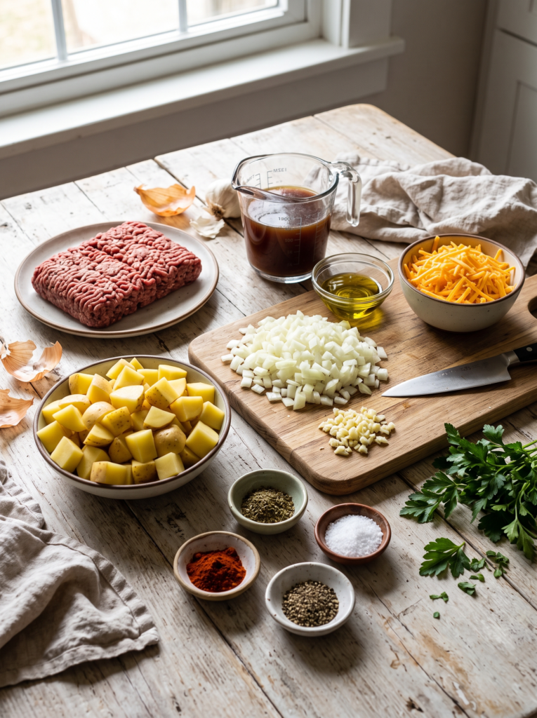 Ground Beef and Potatoes Skillet