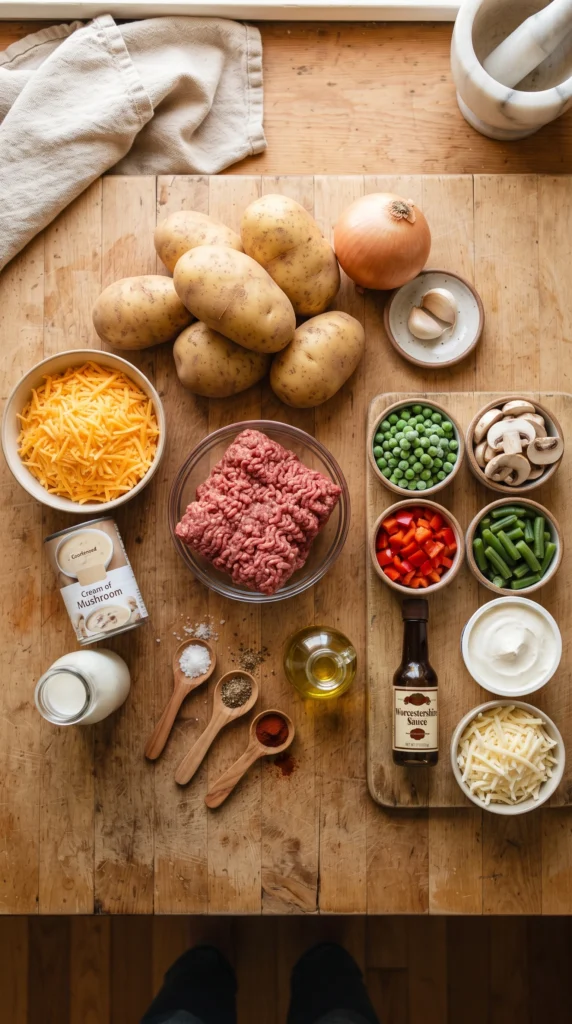 Cheesy Potato & Beef Casserole