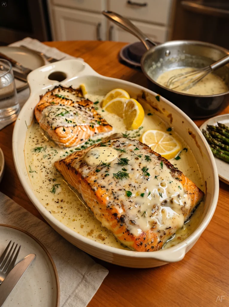 Creamy Lemon Herb Salmon Recipe
