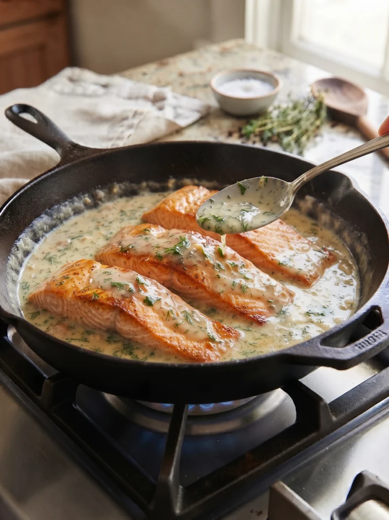 Creamy Lemon Herb Salmon Recipe