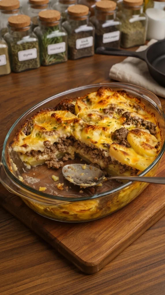 Cheesy Potato & Beef Casserole