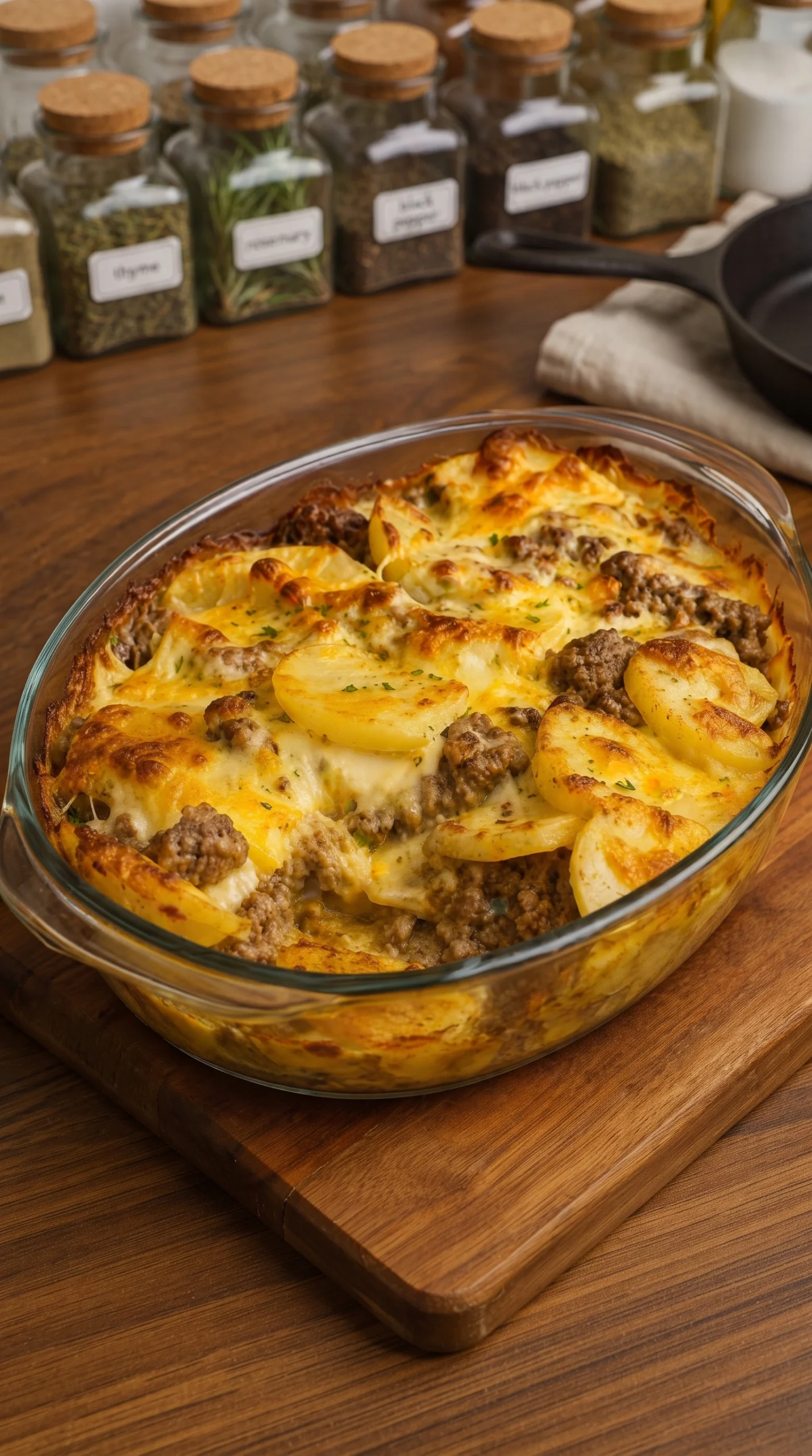Cheesy Potato & Beef Casserole